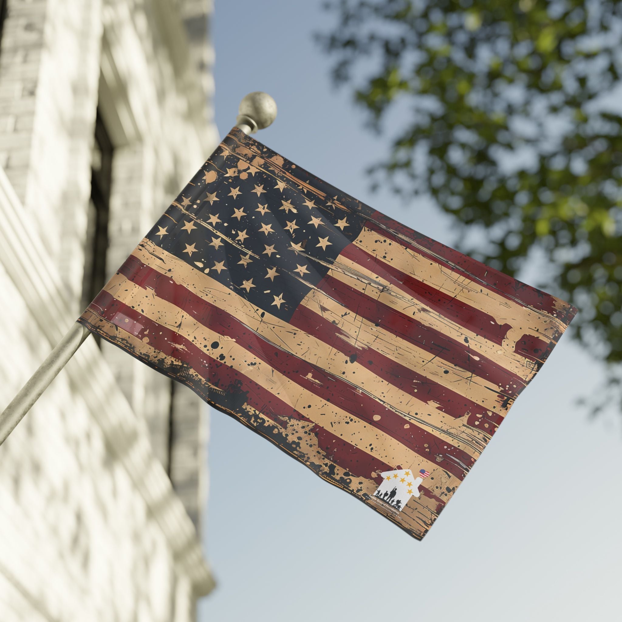 Vintage rustic American flag with a distressed design symbolizing freedom, courage, and patriotism — perfect for veterans and patriotic home decor.